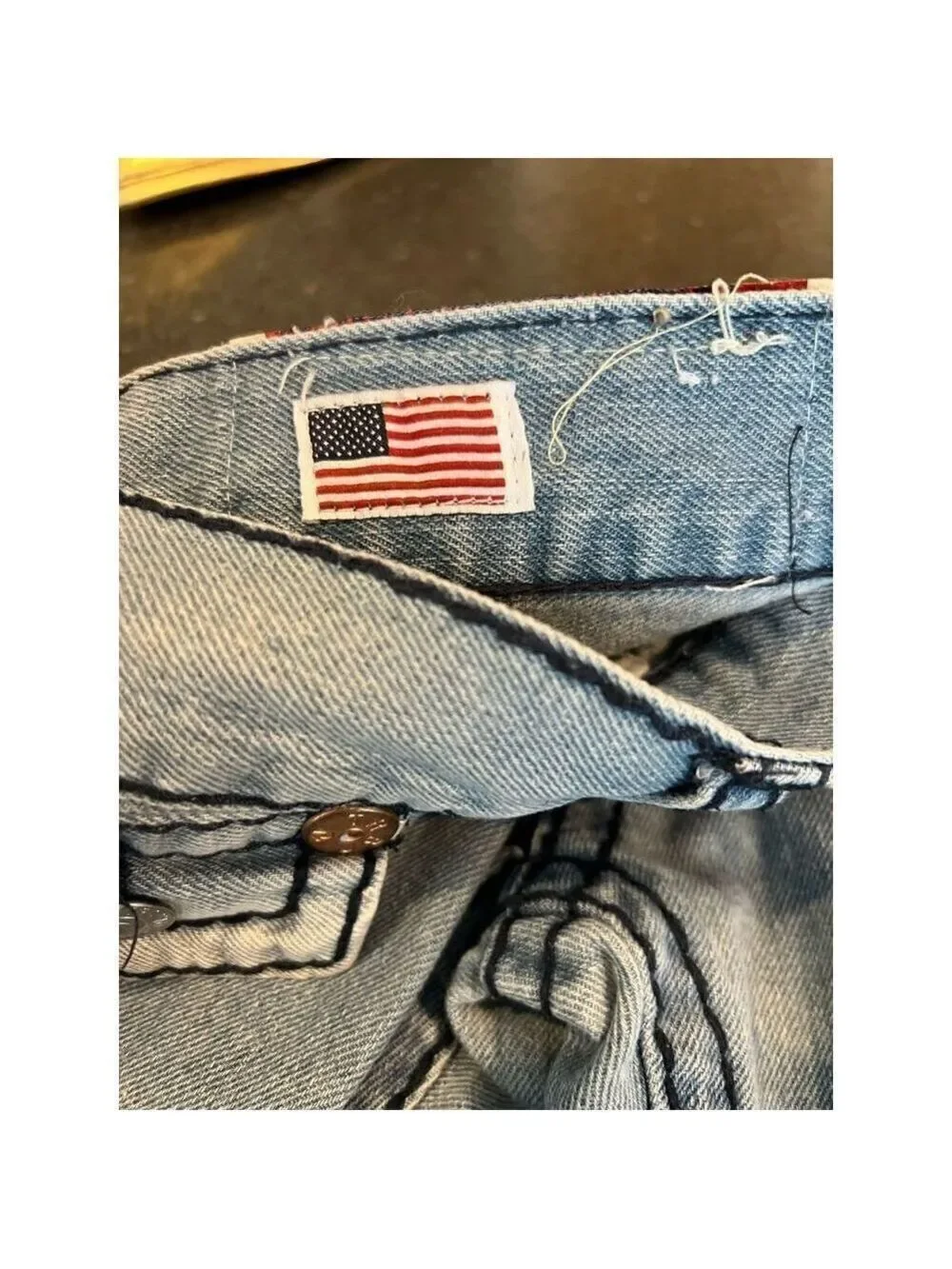 TRUE RELIGION BILLY SUPERT ROW 36 SEAT 33  VINTAGE Made in USA